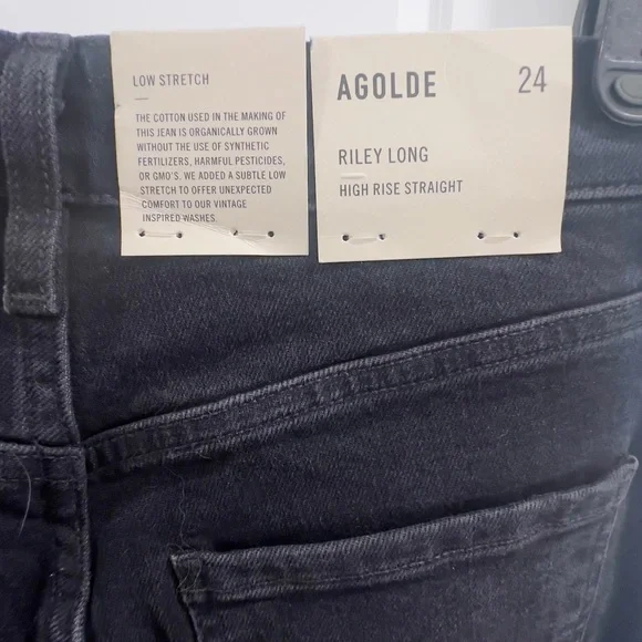 Agolde Women's High Rise Jeans in Deep Charcoal - Picture 3 of 3